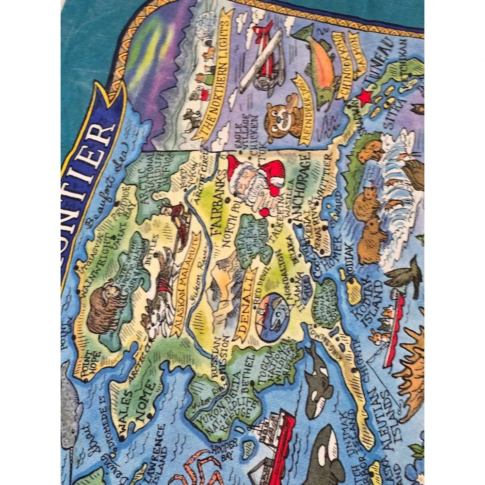 Kay Dee Designs Alaska The Last Frontier Map Beach Towel‎ Cotton /0459